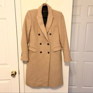 Tan beige caramel Zara wool mix coat